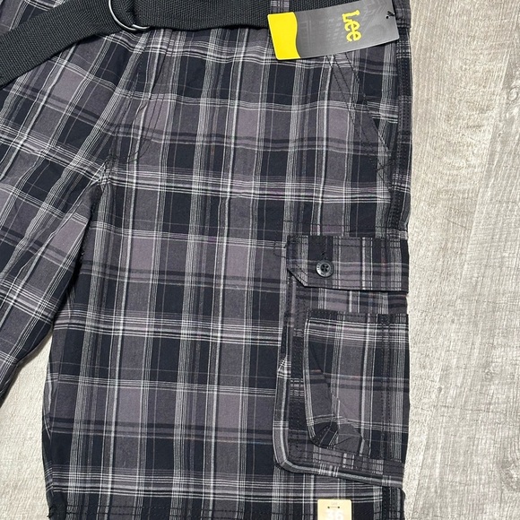 Men's Lee 36 Large Chino Khakis Shorts Cargo Black Gray Stretch Durable NWT - Picture 6 of 11
